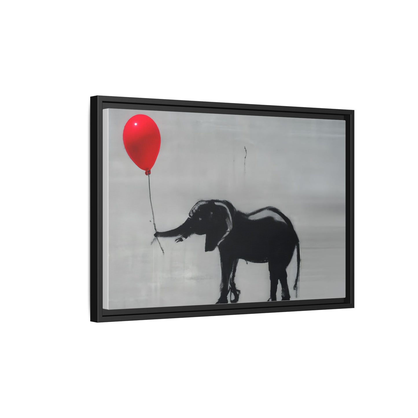 Framed Elephant Canvas Art - Playful Balloon Design