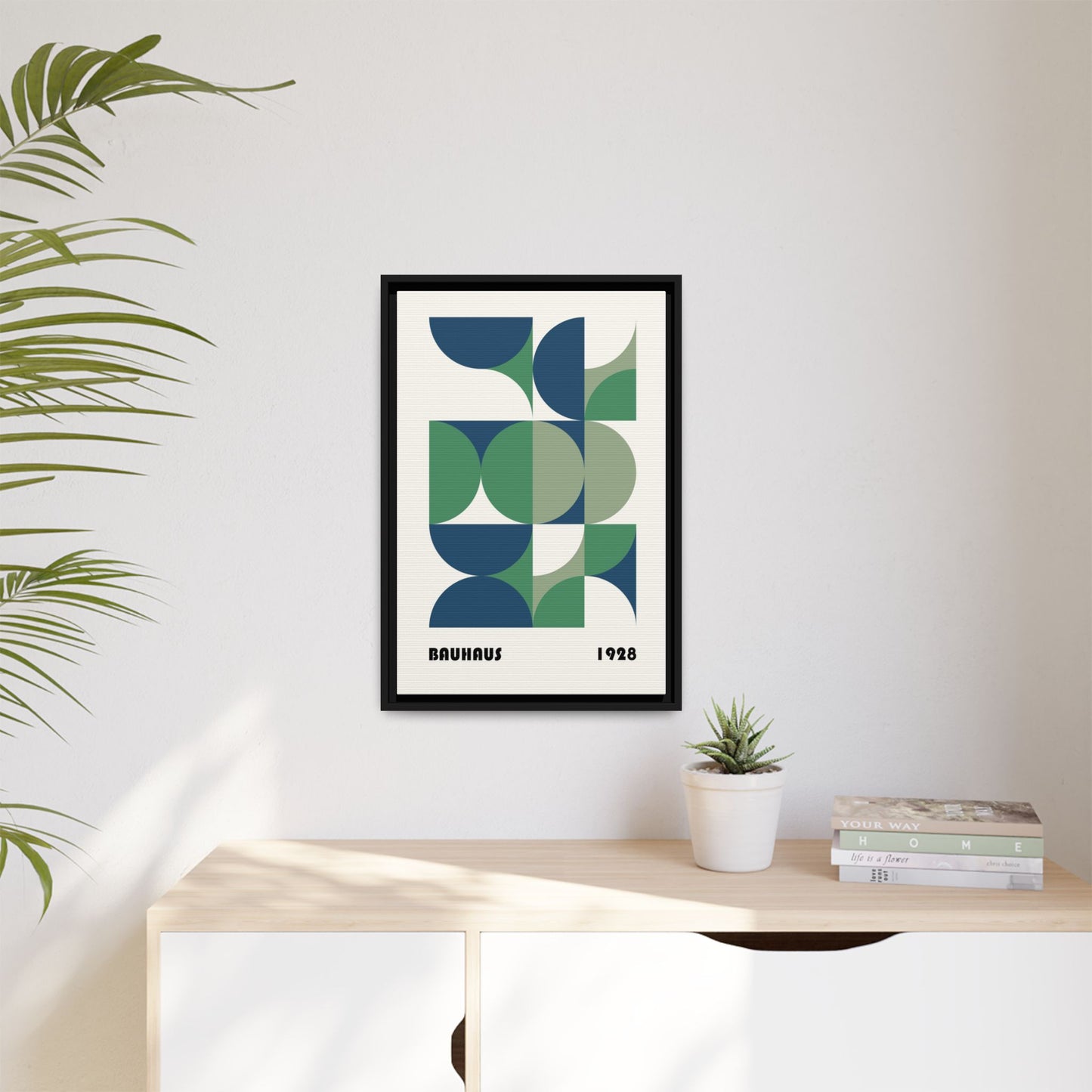 Modern Geometric Wall Art Print - Framed Multi-Color Canvas