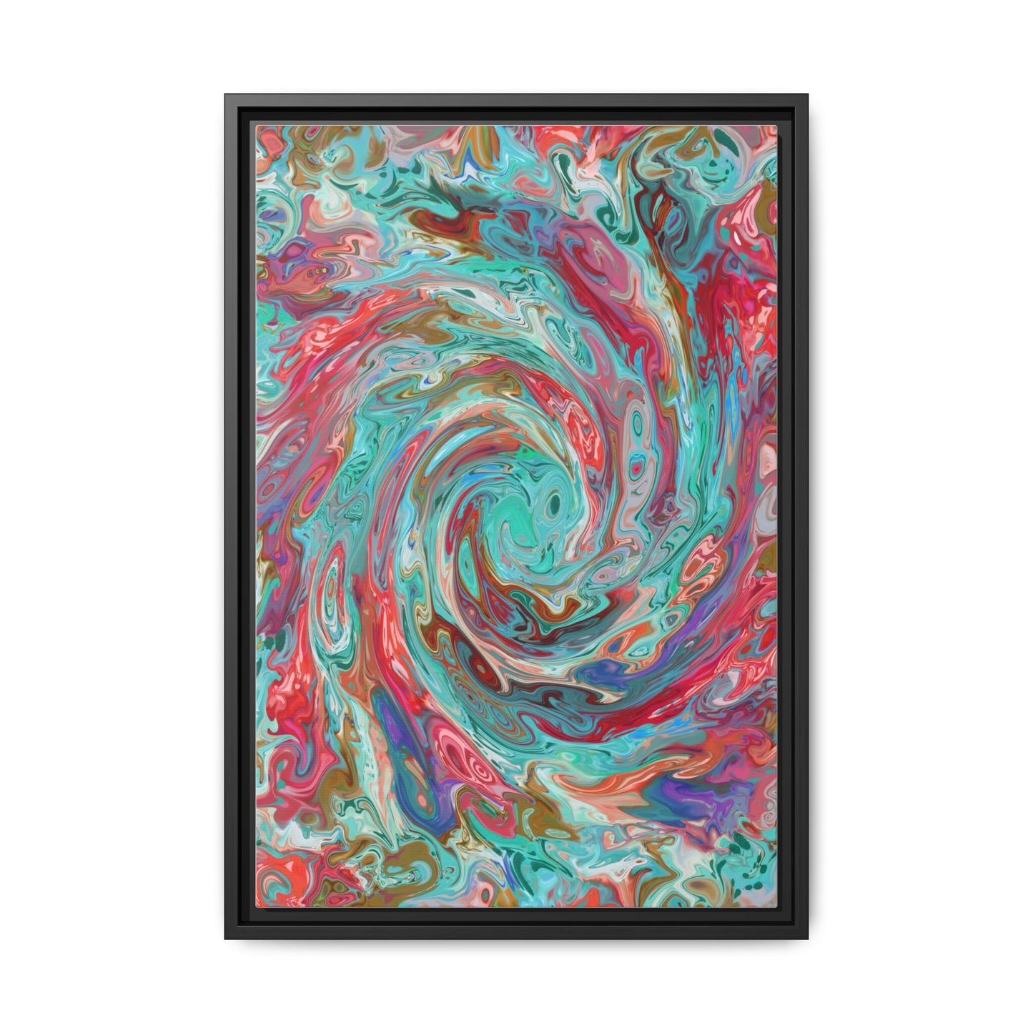 Vibrant Swirl Art Print - Multi-Color Framed Canvas Decor