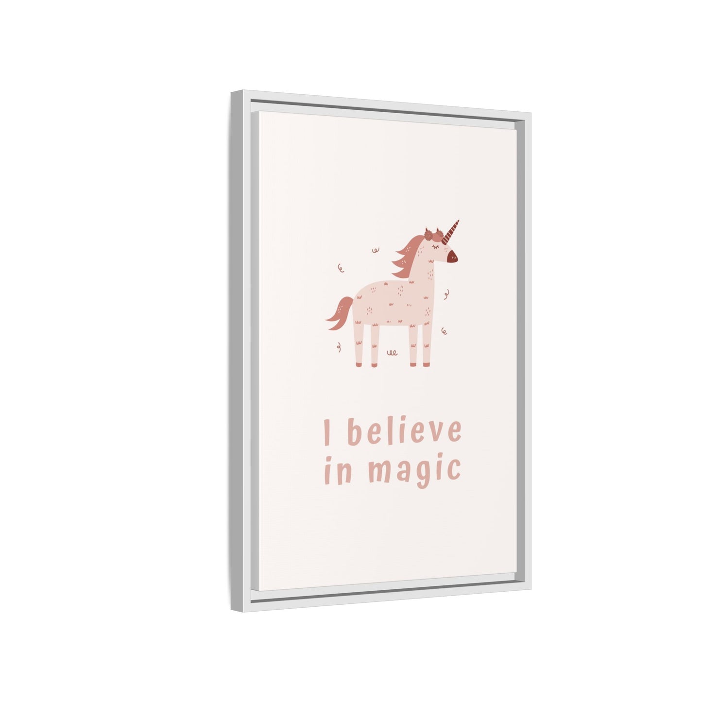 Framed Unicorn Art Print, Magical Home Decor for Kids, Whimsical Nursery Wall Art, Belief in Magic Poster, Gift for Unicorn Lovers