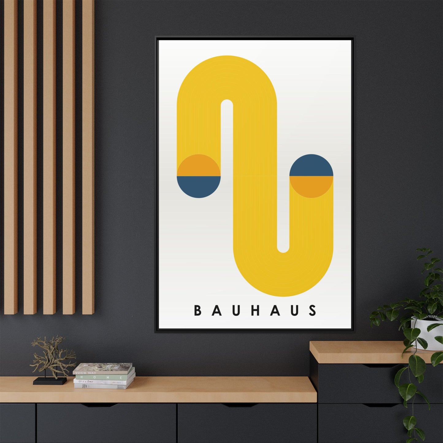 Bauhaus-Inspired Framed Matte Canvas Art - Modern Wall Decor