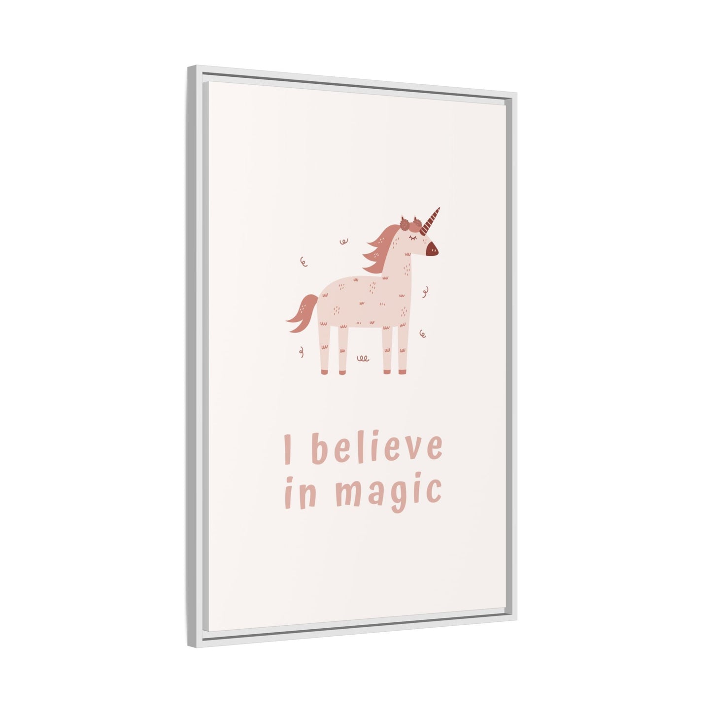 Framed Unicorn Art Print, Magical Home Decor for Kids, Whimsical Nursery Wall Art, Belief in Magic Poster, Gift for Unicorn Lovers