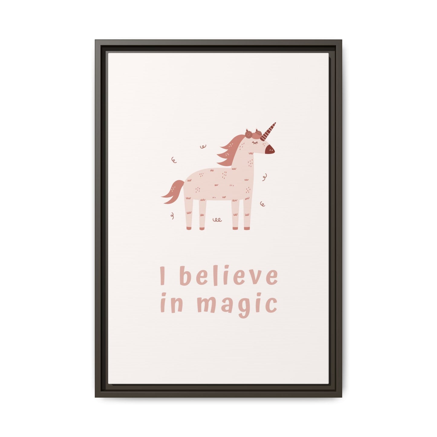 Framed Unicorn Art Print, Magical Home Decor for Kids, Whimsical Nursery Wall Art, Belief in Magic Poster, Gift for Unicorn Lovers