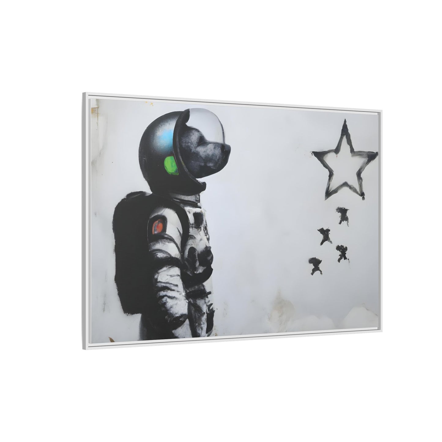 Astronaut Wall Art - Framed Matte Canvas Print for Dreamers and Space Enthusiasts