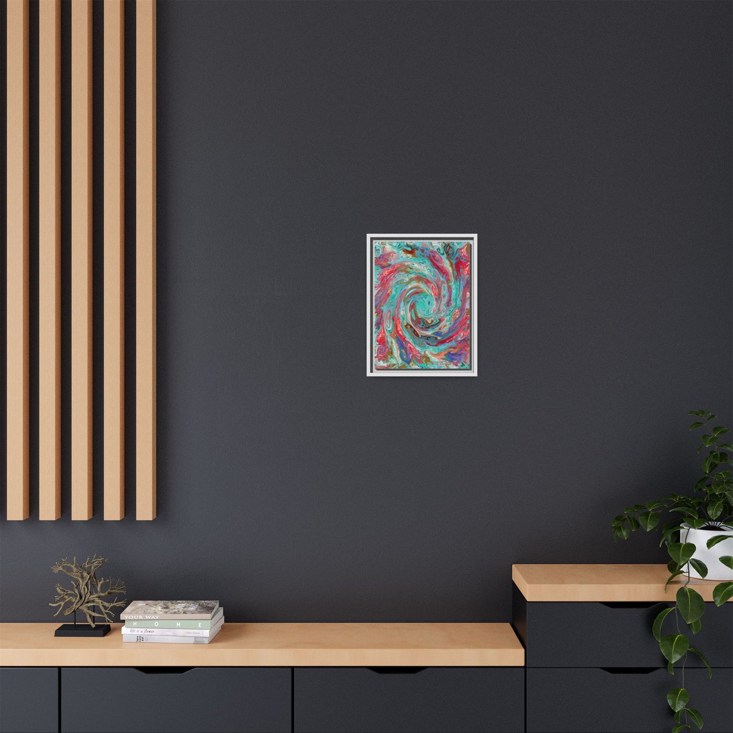 Vibrant Swirl Art Print - Multi-Color Framed Canvas Decor