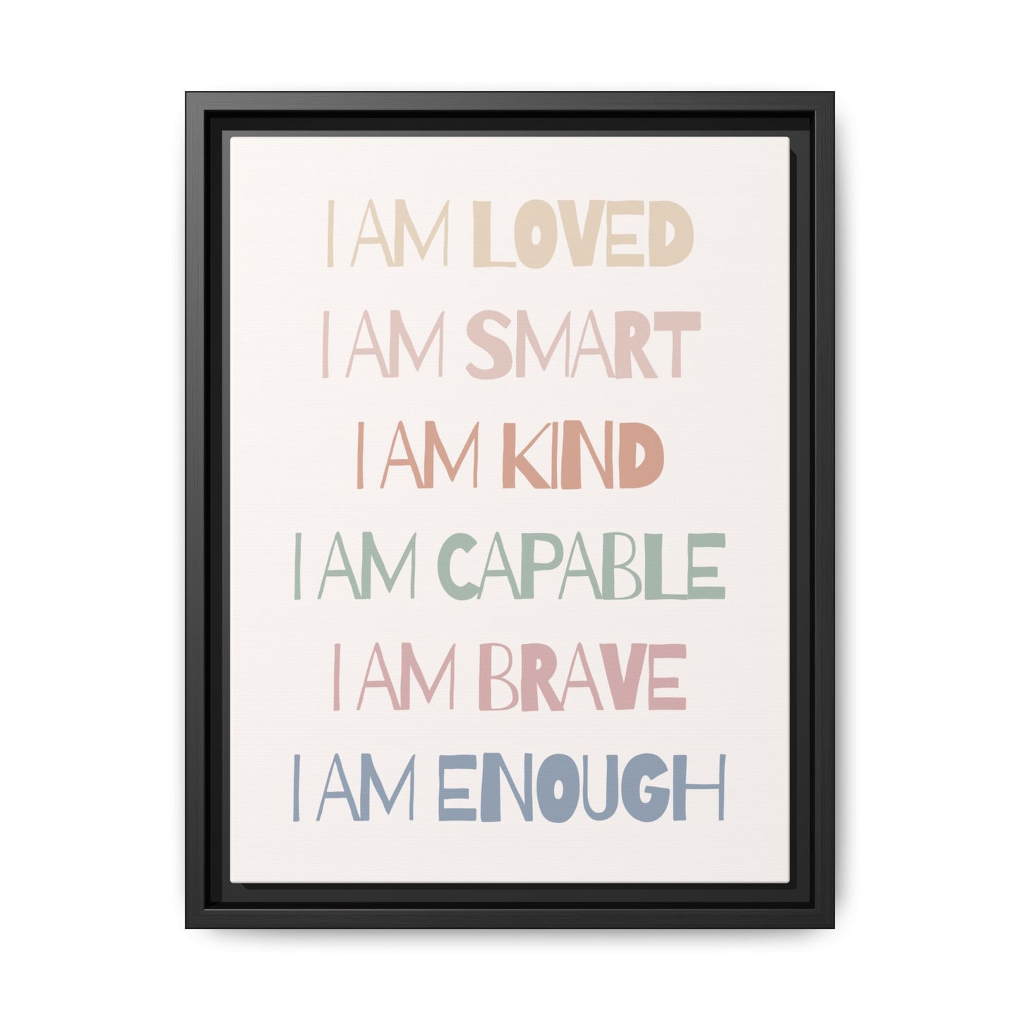 Inspirational Wall Art Print, Positive Affirmation Decor, Mindfulness Gift, Motivational Artwork, Home Office Wall Decor, Uplifting Canvas