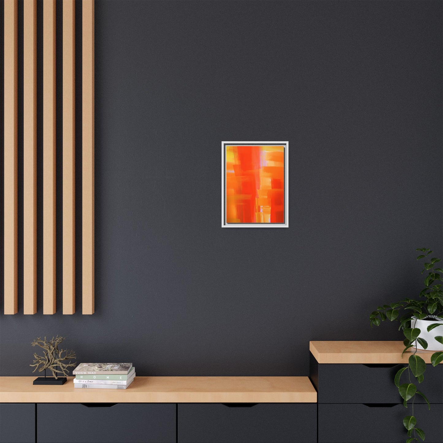 Vibrant Framed Canvas Art - Abstract Multi-Color Decor