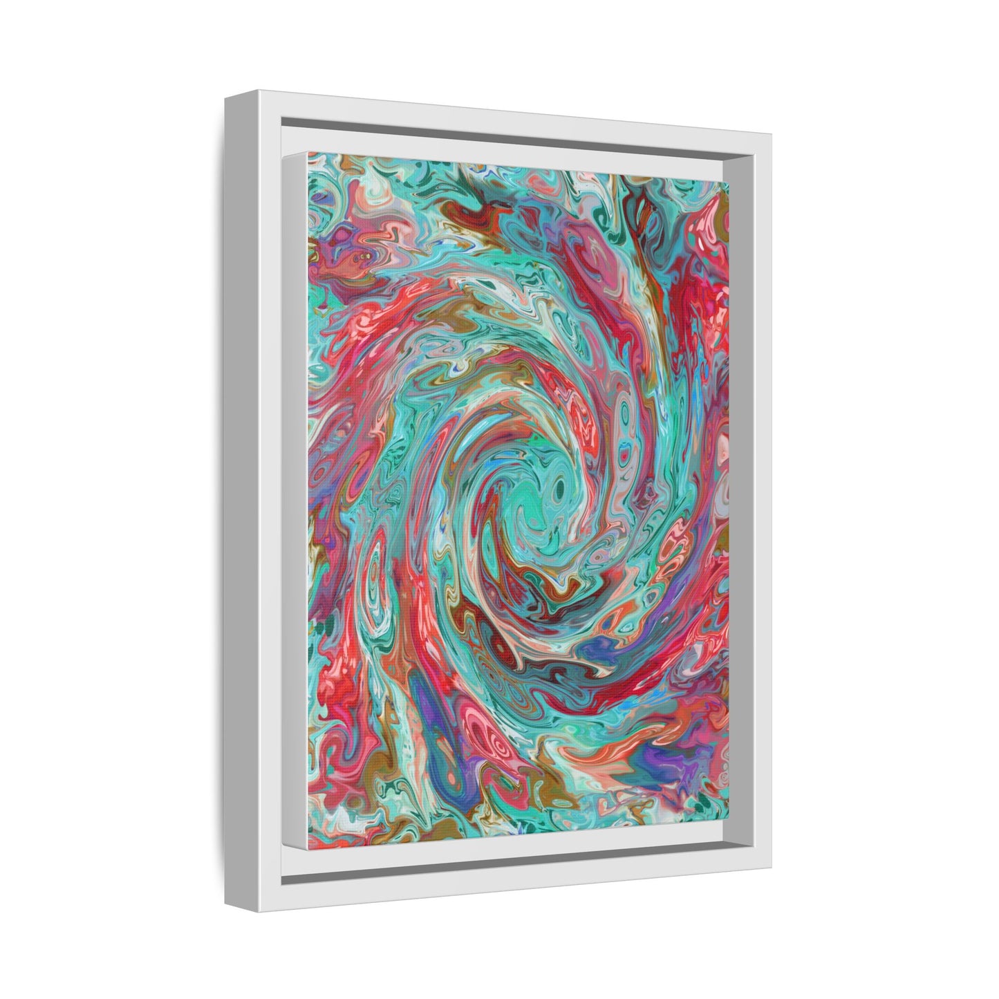 Vibrant Swirl Art Print - Multi-Color Framed Canvas Decor
