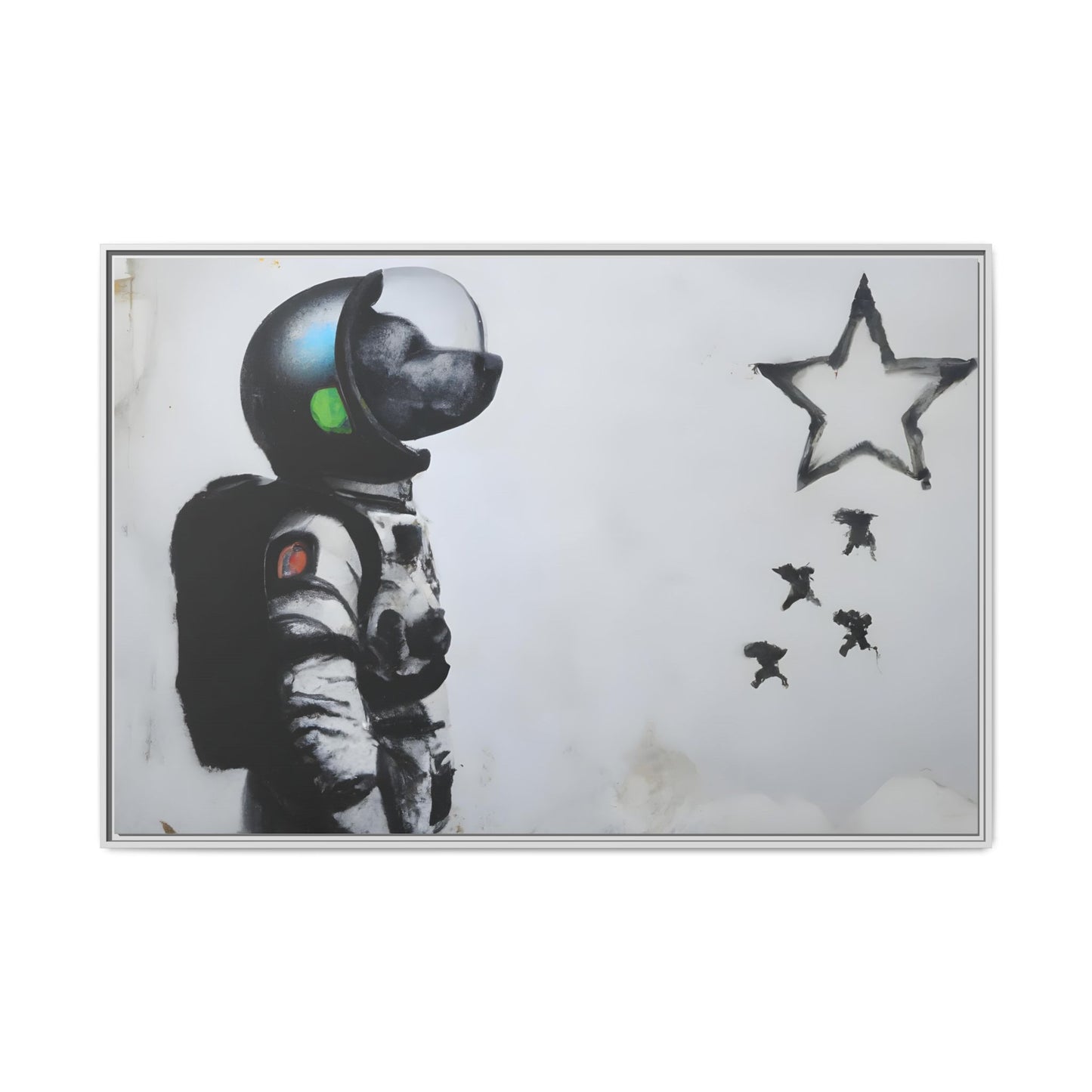 Astronaut Wall Art - Framed Matte Canvas Print for Dreamers and Space Enthusiasts