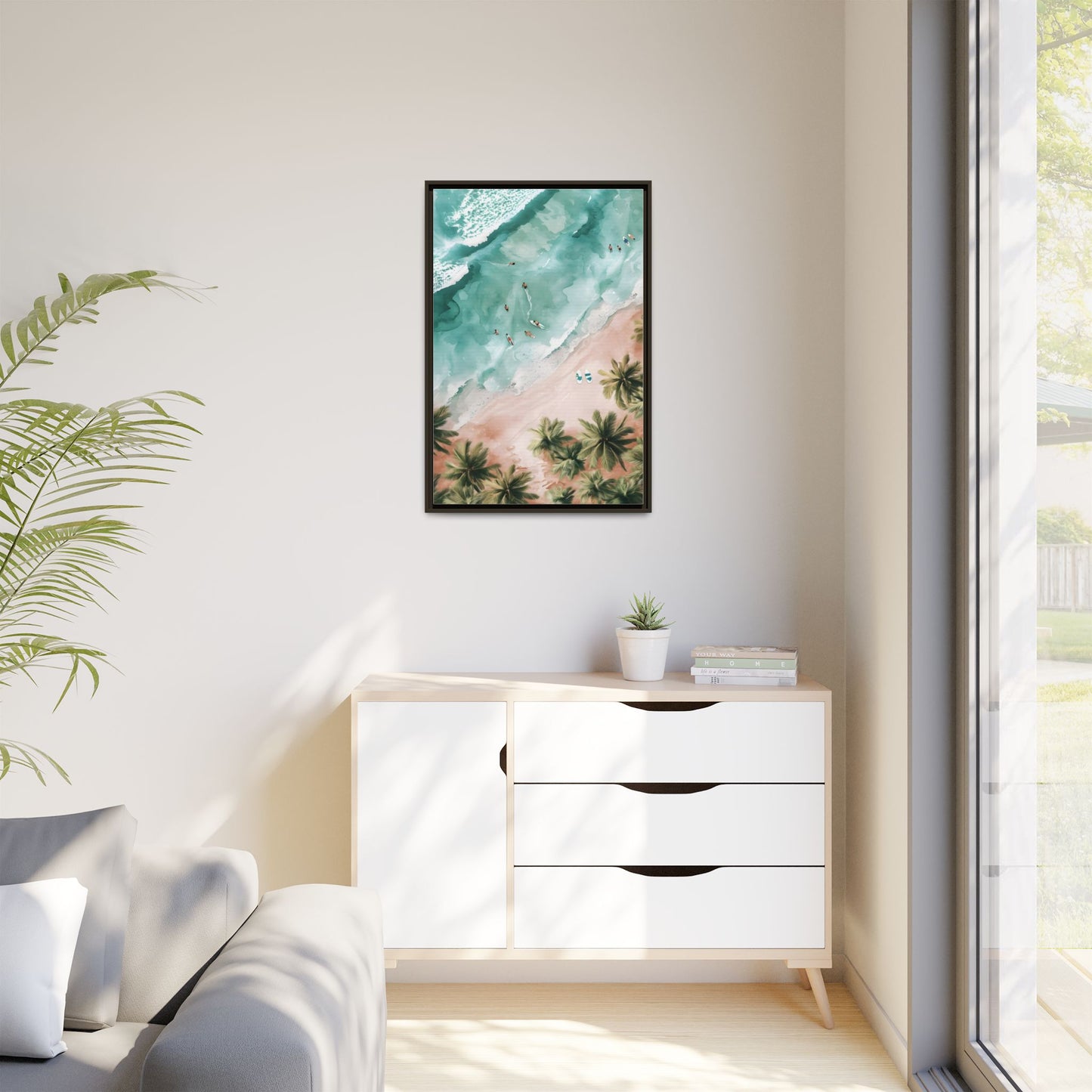 Tropical Wall Art Print, Coastal Decor, Beach Vibes, Framed Art, Summer Aesthetic, Gallery Wall Decoration, Gift for Beach Lovers