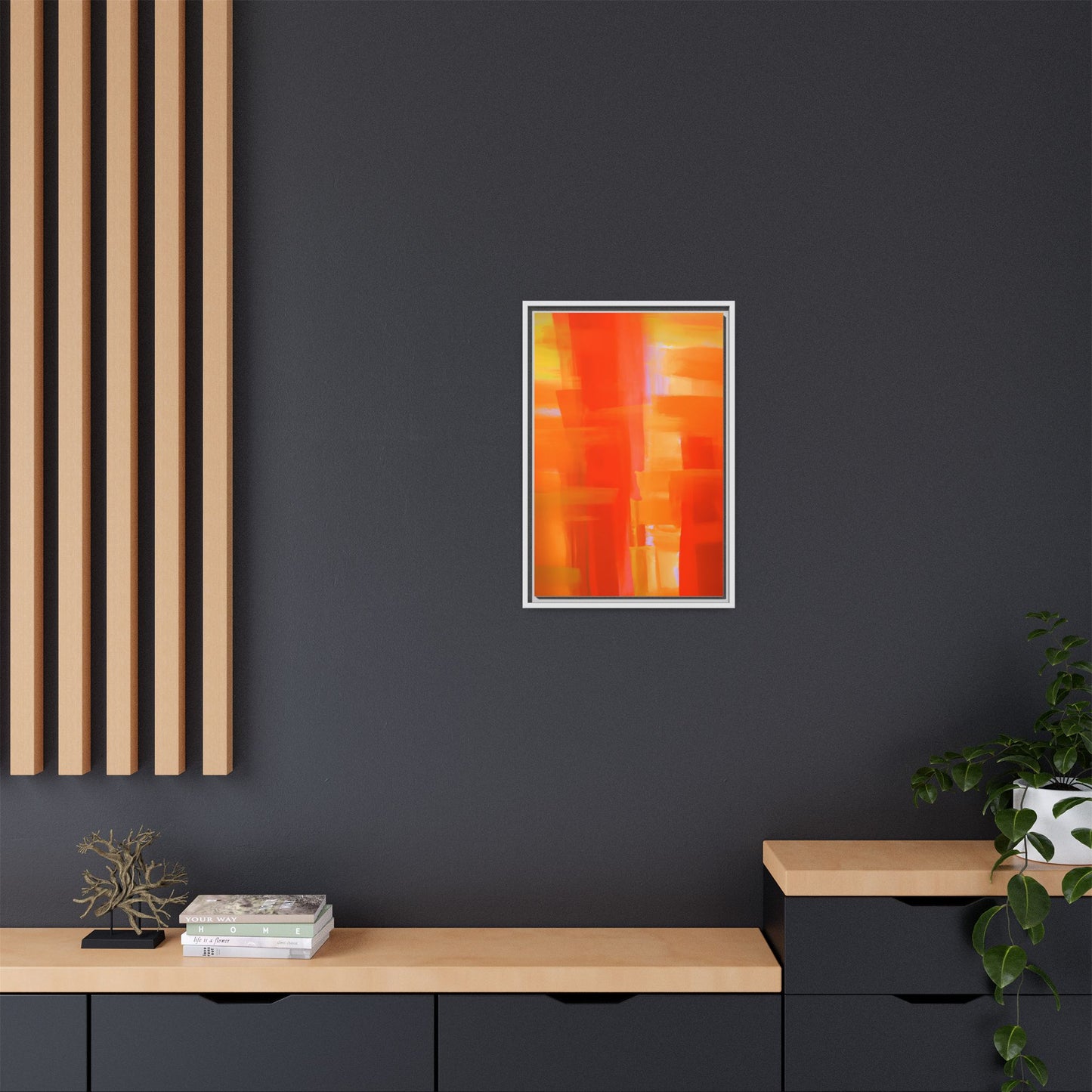 Vibrant Framed Canvas Art - Abstract Multi-Color Decor