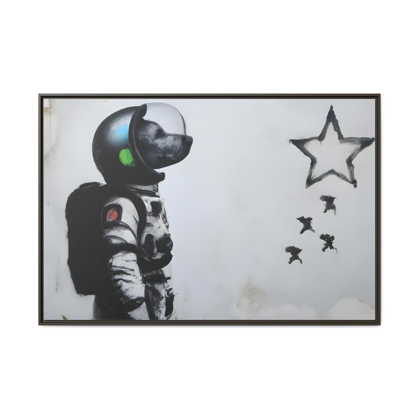Astronaut Wall Art - Framed Matte Canvas Print for Dreamers and Space Enthusiasts