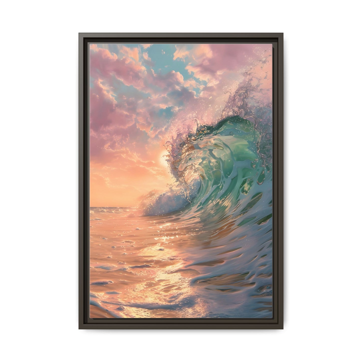 Ocean Wave Framed Canvas Print