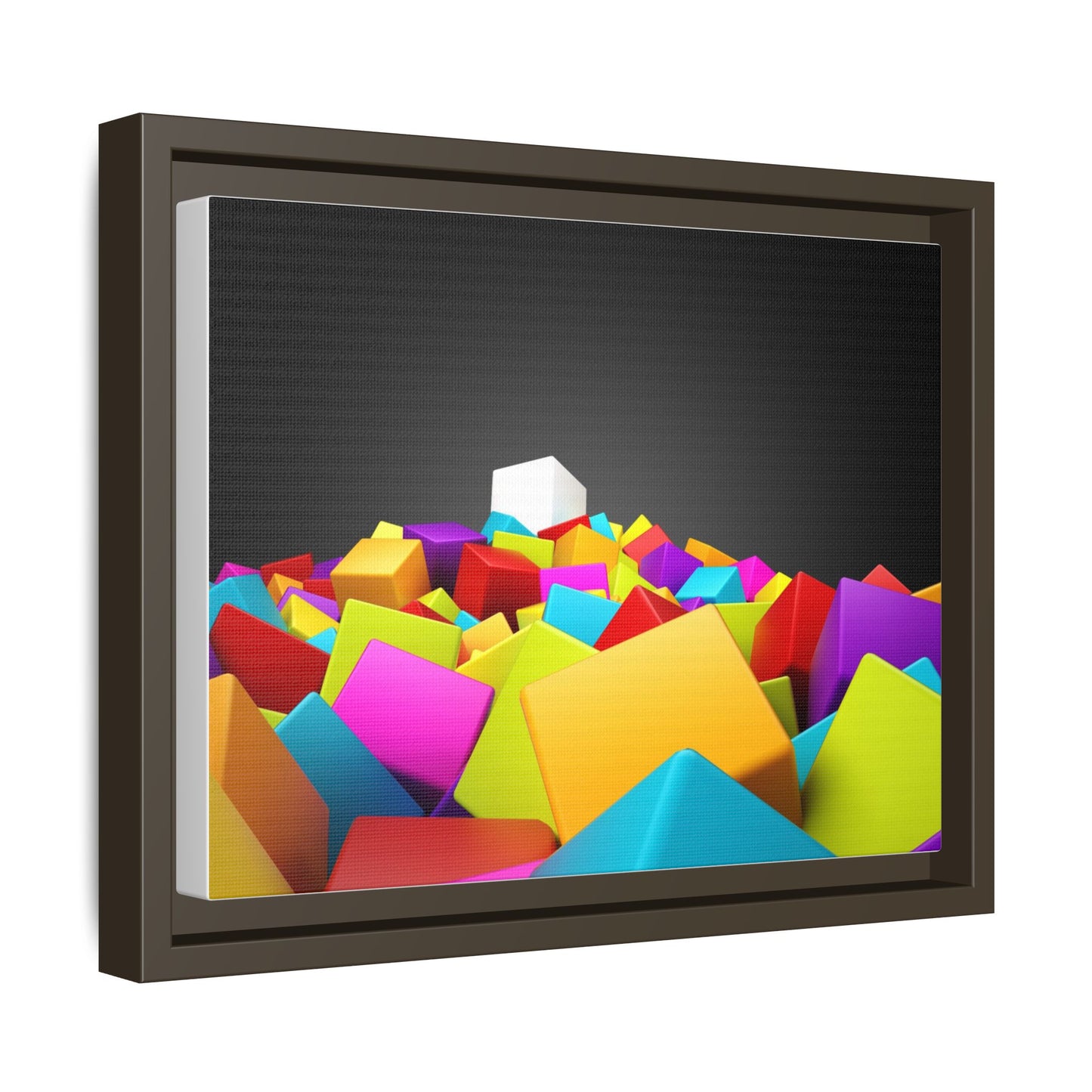 Vibrant Multi-Color Framed Canvas Art - Modern Geometric Decor