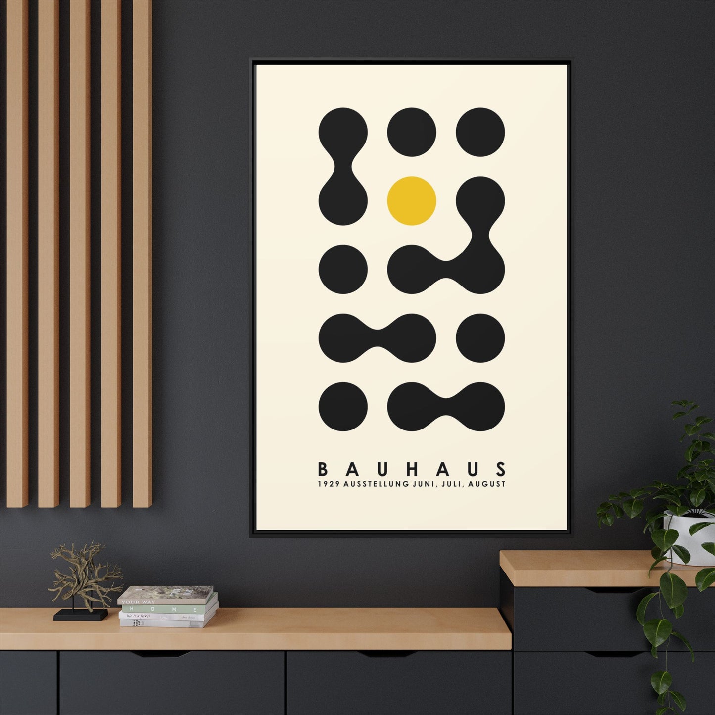 Bauhaus Inspired Framed Canvas Art - Modern Wall Decor