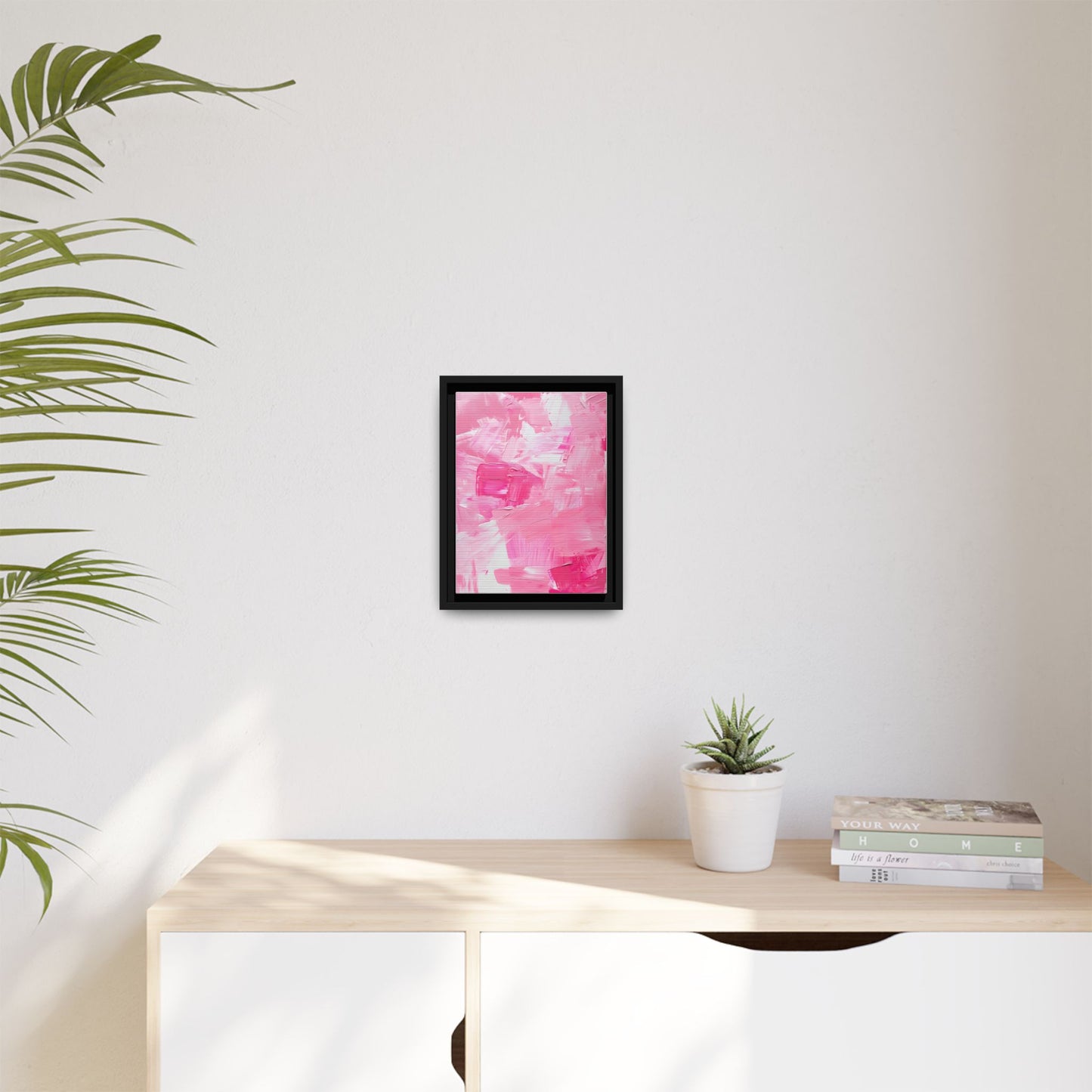 Framed Abstract Art Print, Modern Wall Decor for Home, Office, Pink Canvas, Chic Decor, Birthday Gift, Unique Artwork