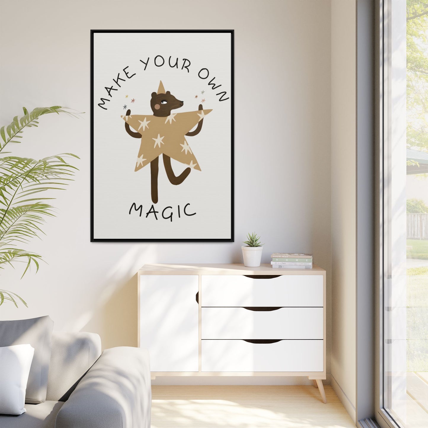 Magic-Inspiring Framed Canvas Art | Home Decor, Wall Art, Inspirational Gift, Bear Decor, Kids Room Artwork