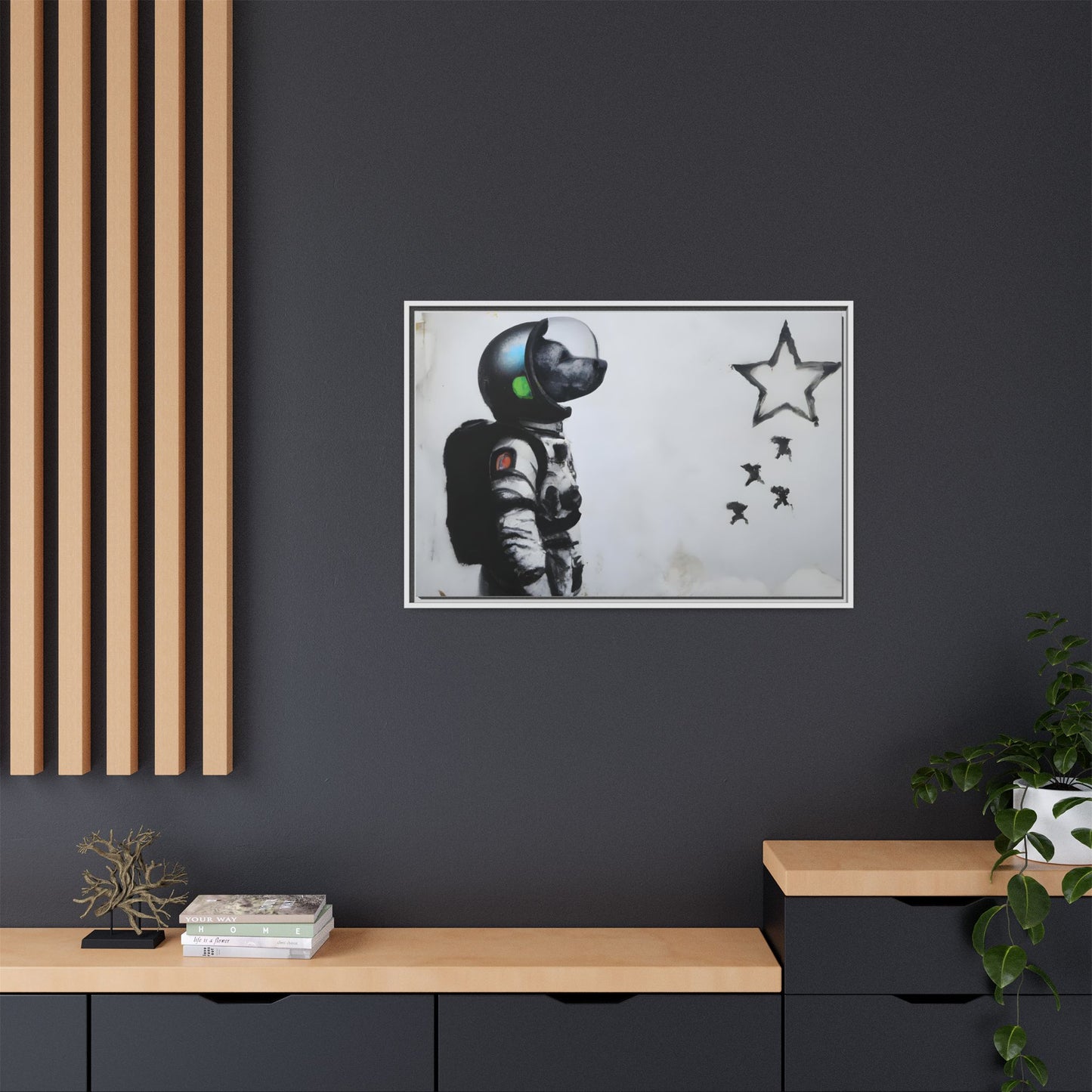 Astronaut Wall Art - Framed Matte Canvas Print for Dreamers and Space Enthusiasts