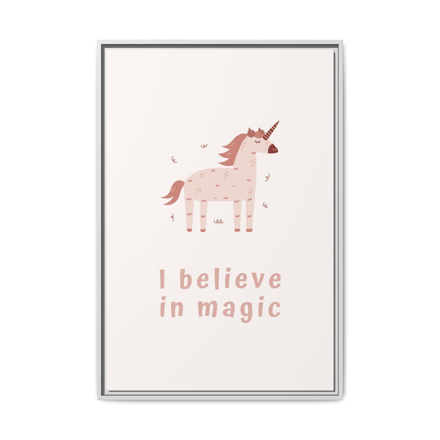 Framed Unicorn Art Print, Magical Home Decor for Kids, Whimsical Nursery Wall Art, Belief in Magic Poster, Gift for Unicorn Lovers