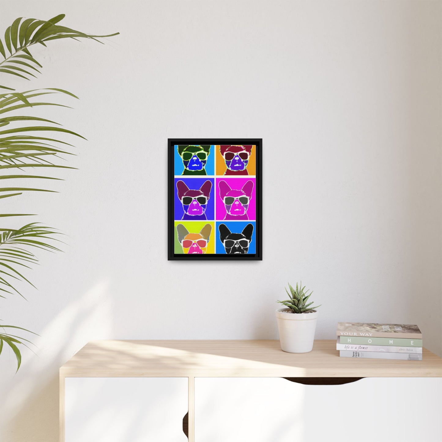 Colorful Dog Art Print - Framed Matte Canvas