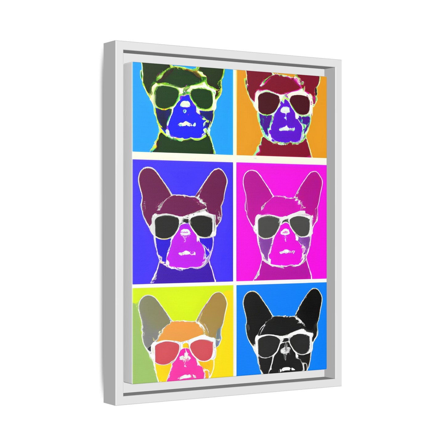 Colorful Dog Art Print - Framed Matte Canvas