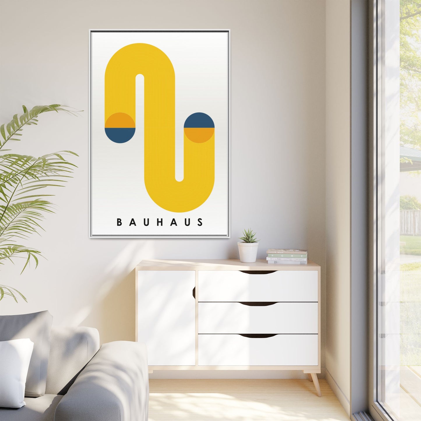 Bauhaus-Inspired Framed Matte Canvas Art - Modern Wall Decor