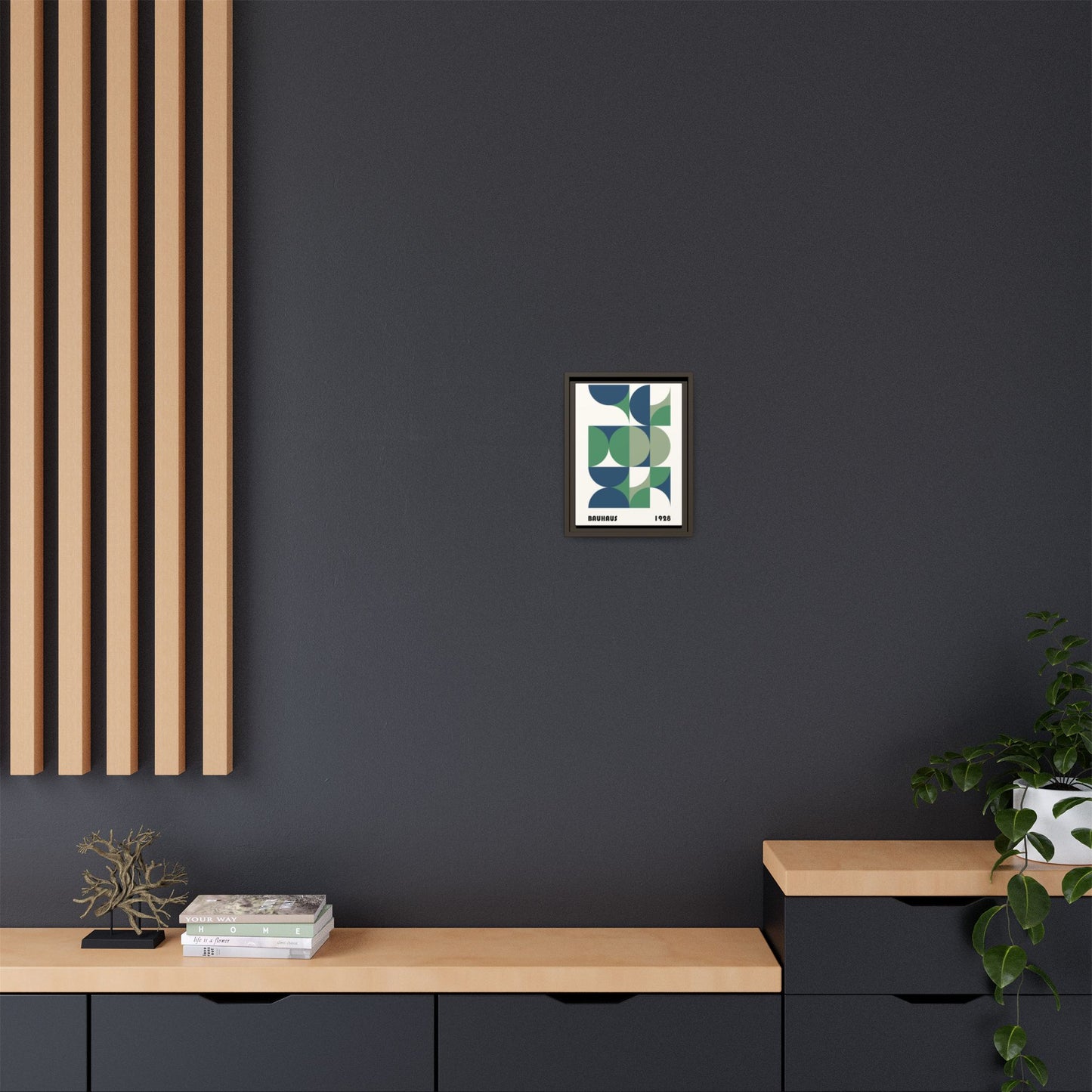 Modern Geometric Wall Art Print - Framed Multi-Color Canvas