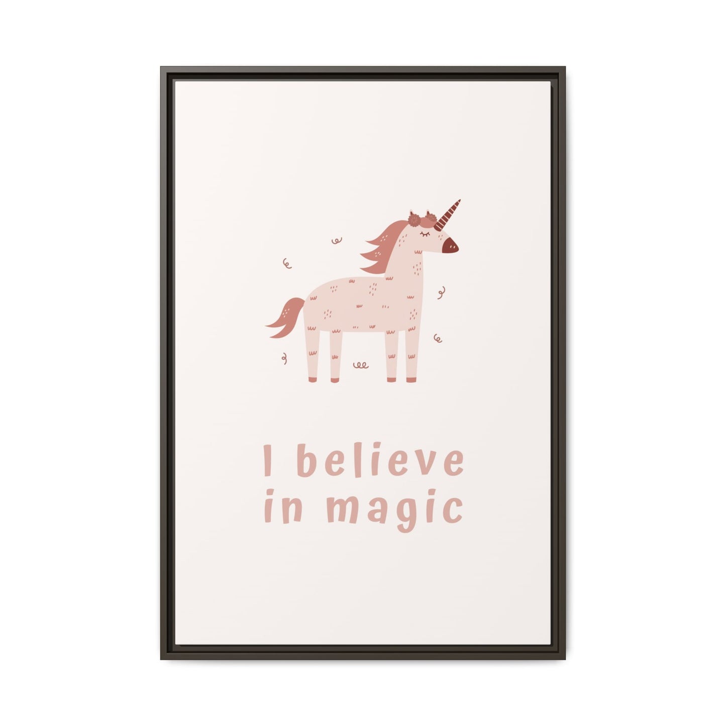 Framed Unicorn Art Print, Magical Home Decor for Kids, Whimsical Nursery Wall Art, Belief in Magic Poster, Gift for Unicorn Lovers