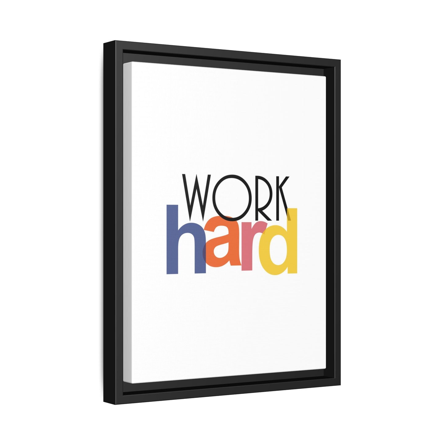 Framed Wall Art: Motivational 'WORK hard' Canvas Print | Office Decor, Gift for Student, Inspirational Wall Decor, Home Office Wall Art