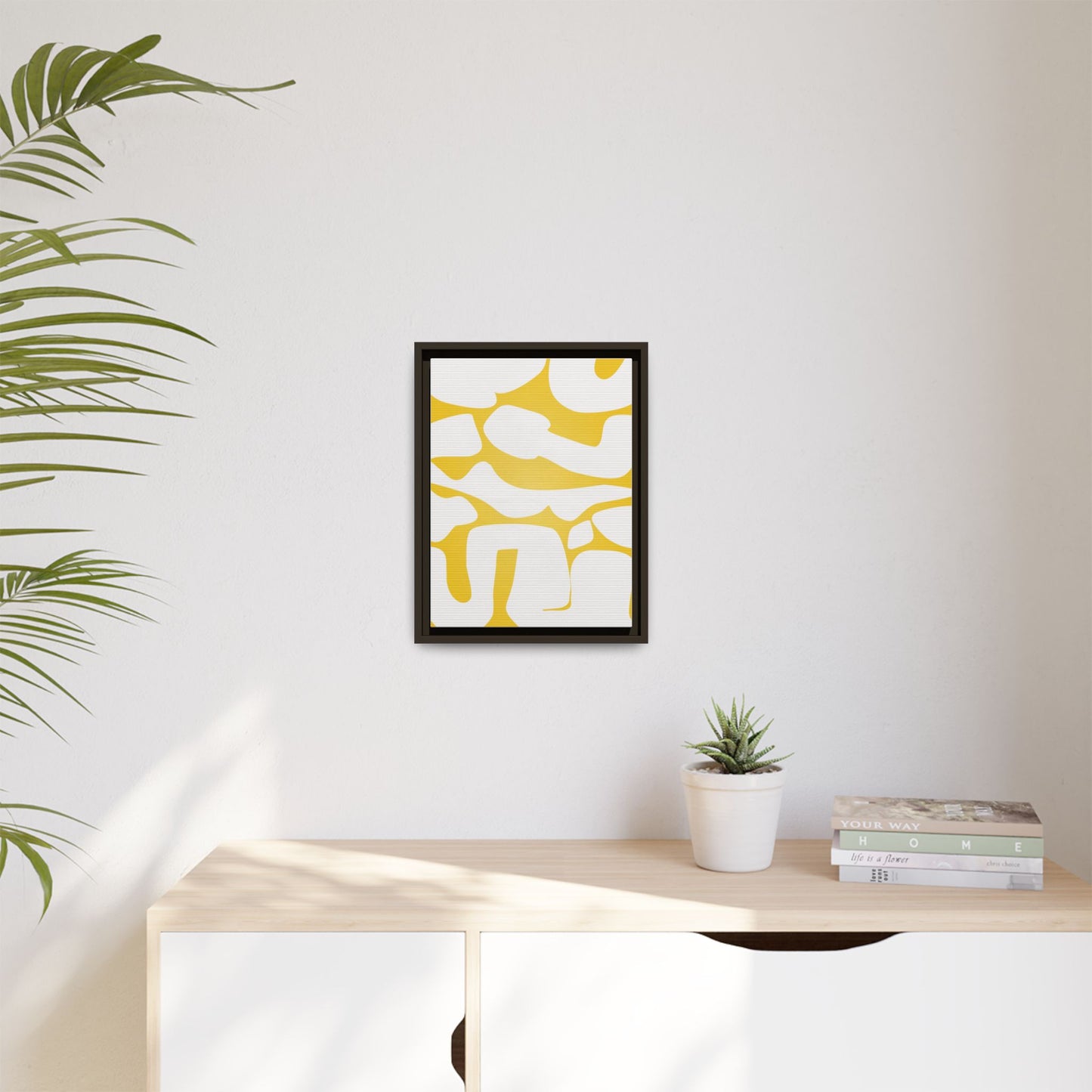 Abstract Yellow Art Print - Framed Matte Canvas Wall Decor