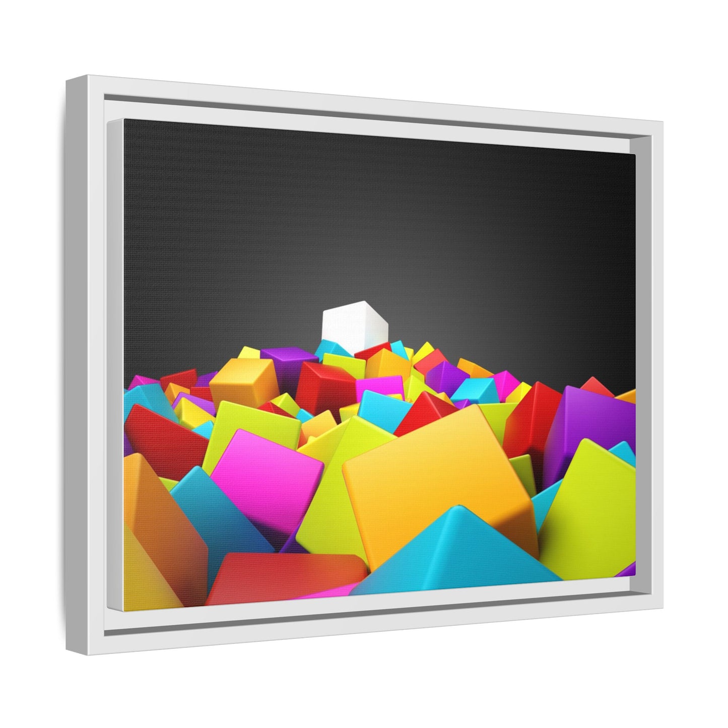 Vibrant Multi-Color Framed Canvas Art - Modern Geometric Decor