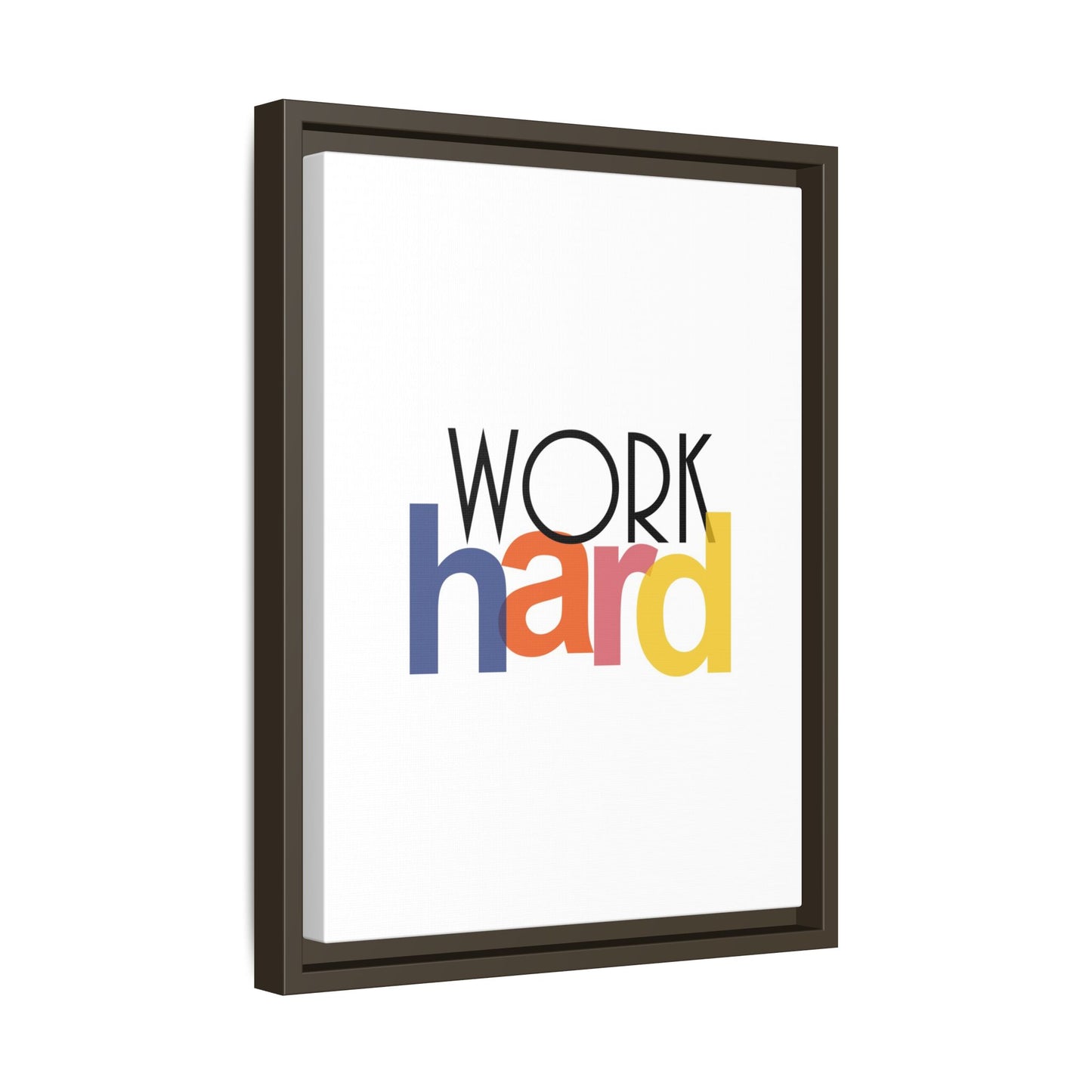 Framed Wall Art: Motivational 'WORK hard' Canvas Print | Office Decor, Gift for Student, Inspirational Wall Decor, Home Office Wall Art
