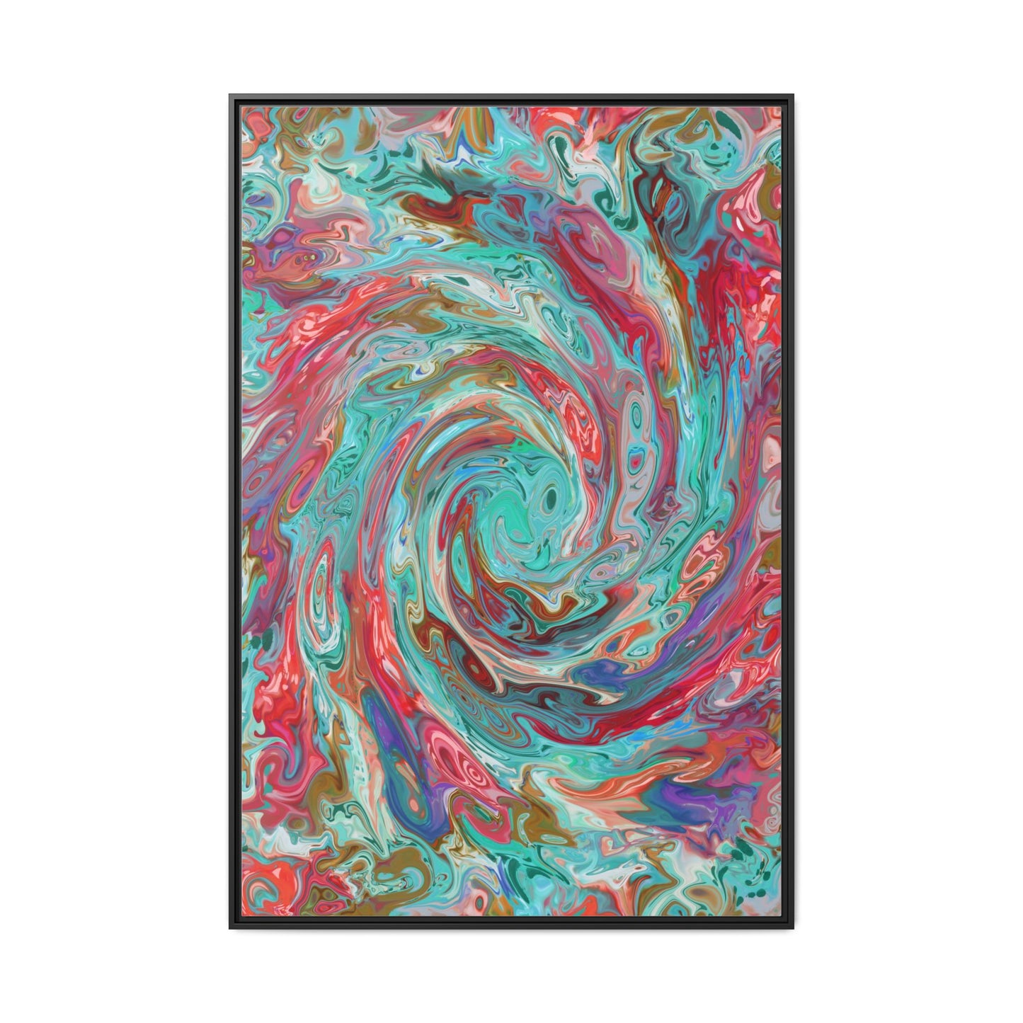 Vibrant Swirl Art Print - Multi-Color Framed Canvas Decor