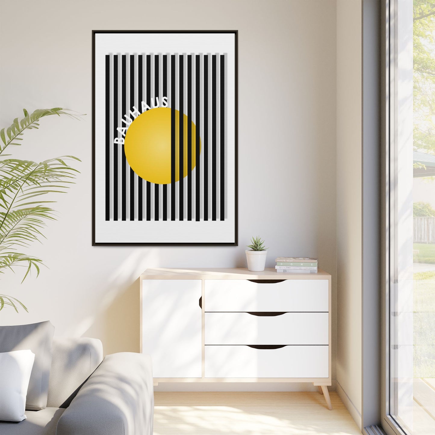 Bauhaus Art Canvas Framed Print - Modern Multi-color Wall Decor