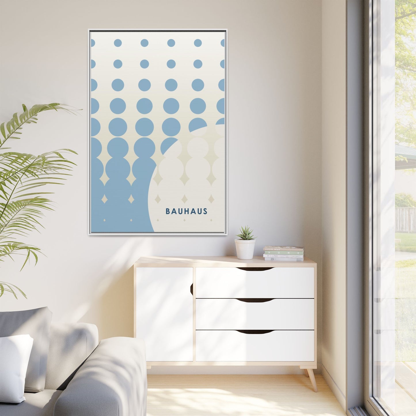 Bauhaus Abstract Framed Matte Canvas Wall Art - Modern Home Decor