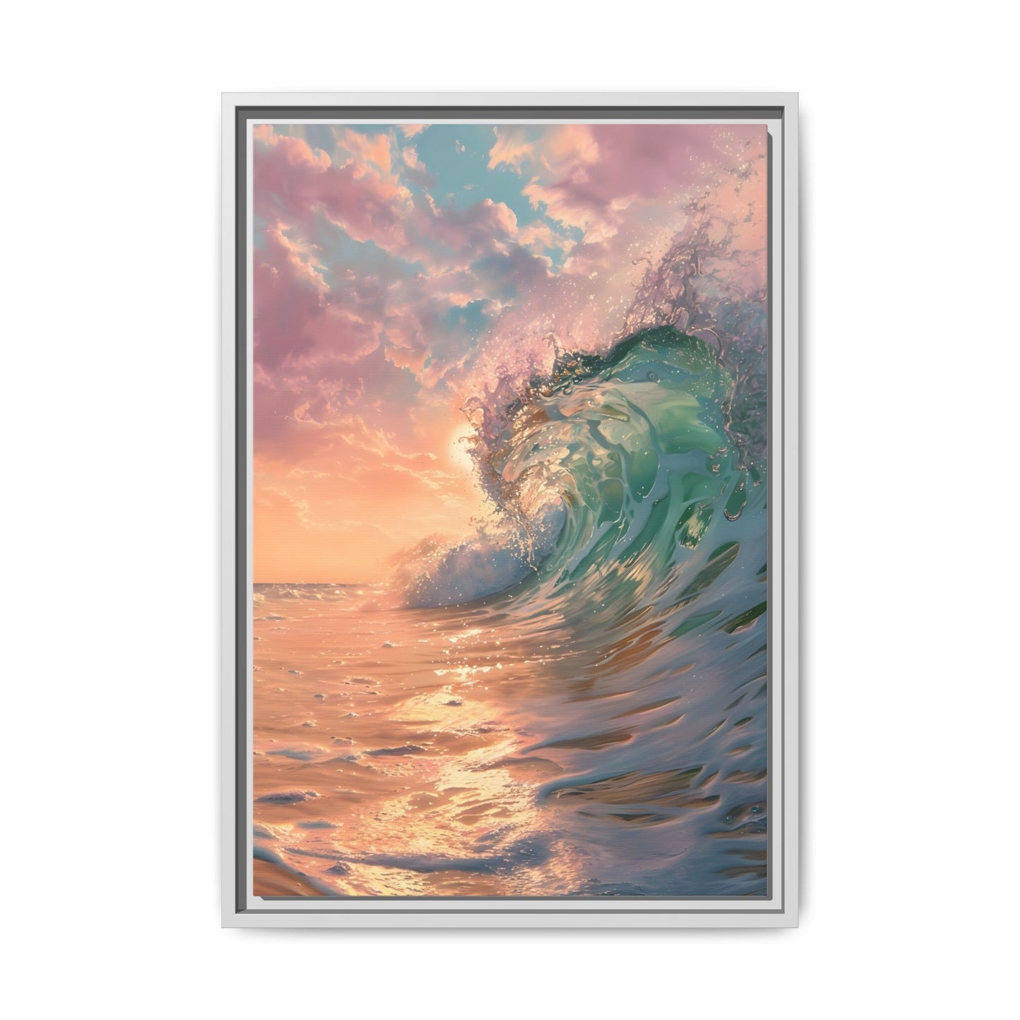Ocean Wave Framed Canvas Print