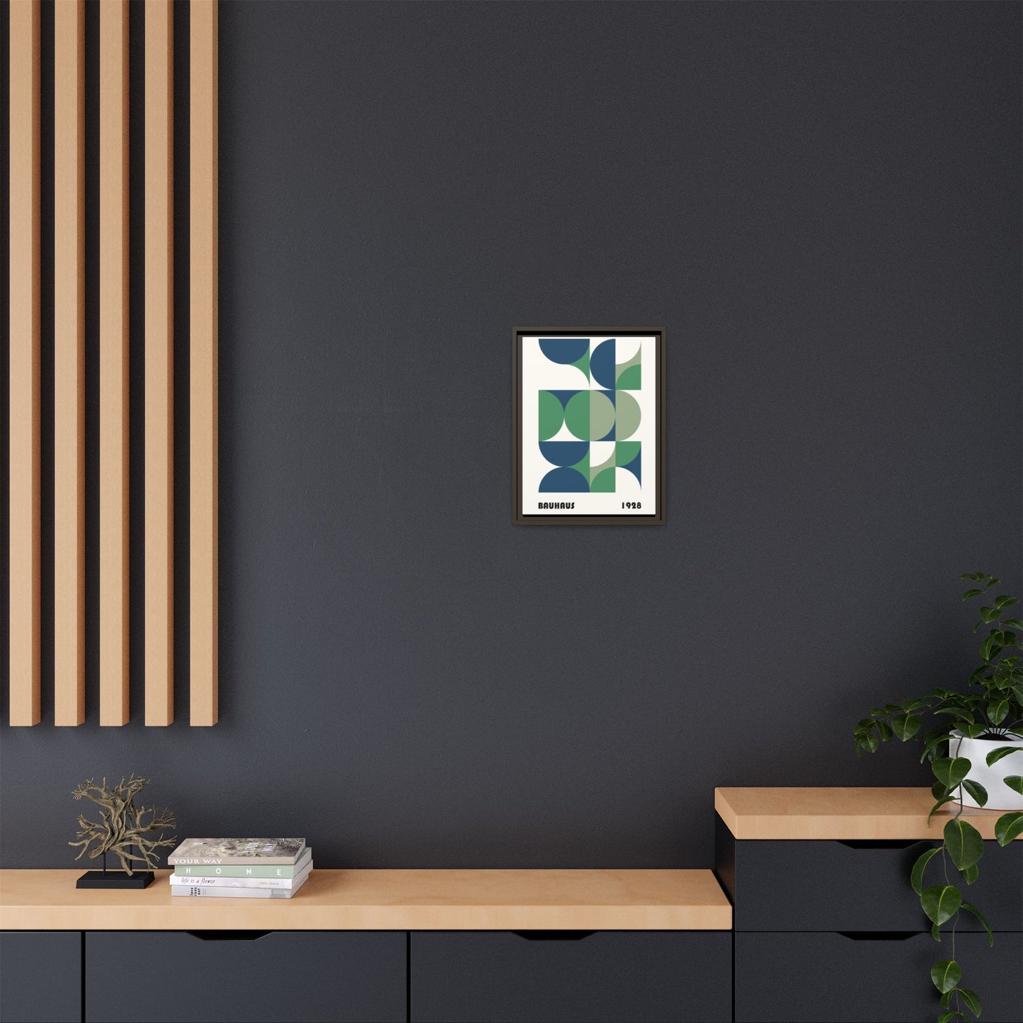 Modern Geometric Wall Art Print - Framed Multi-Color Canvas