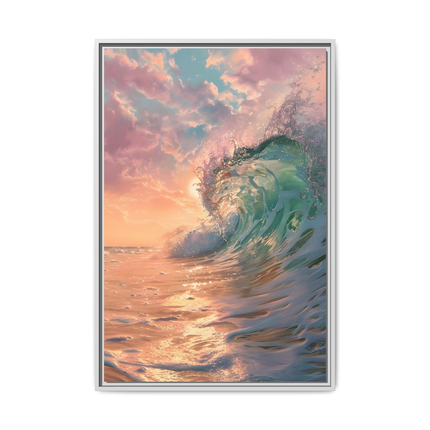 Ocean Wave Framed Canvas Print