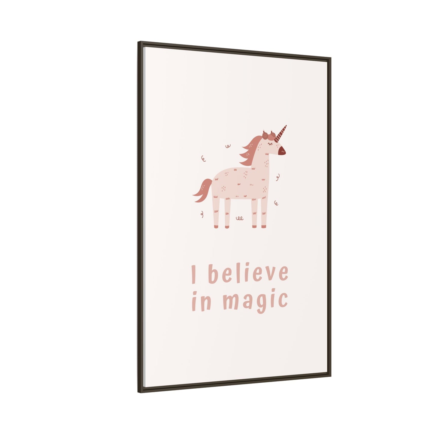 Framed Unicorn Art Print, Magical Home Decor for Kids, Whimsical Nursery Wall Art, Belief in Magic Poster, Gift for Unicorn Lovers