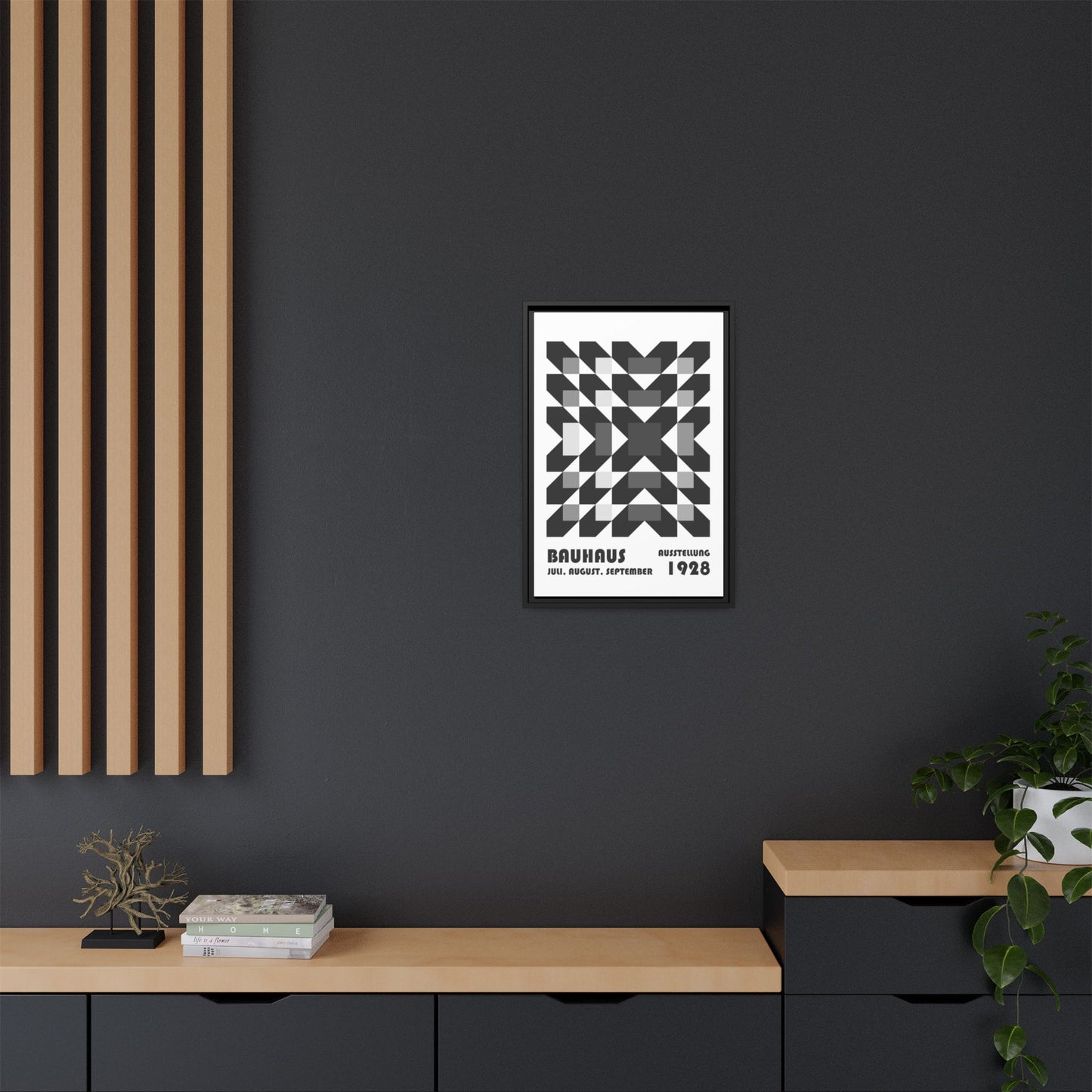 Bauhaus Abstract Framed Canvas Art - Modern Wall Decor for Design Lovers