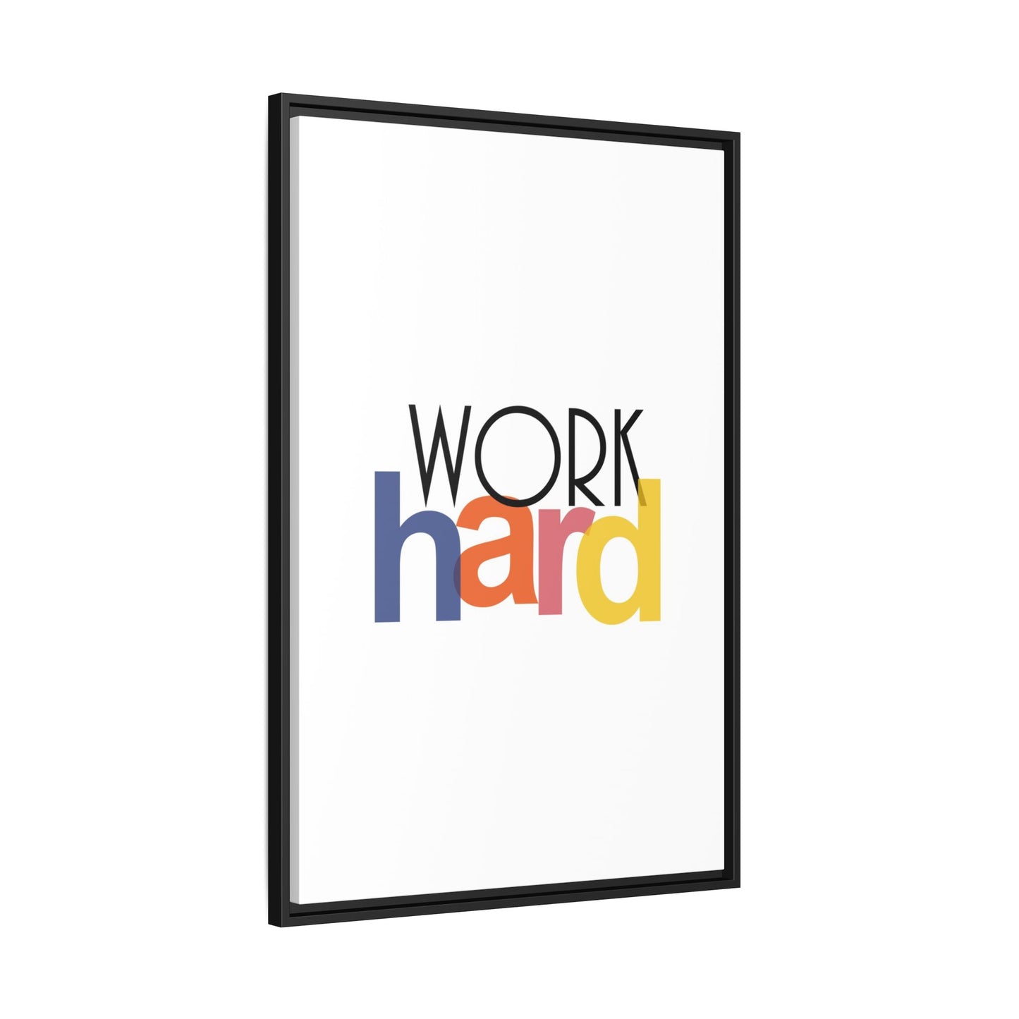 Framed Wall Art: Motivational 'WORK hard' Canvas Print | Office Decor, Gift for Student, Inspirational Wall Decor, Home Office Wall Art