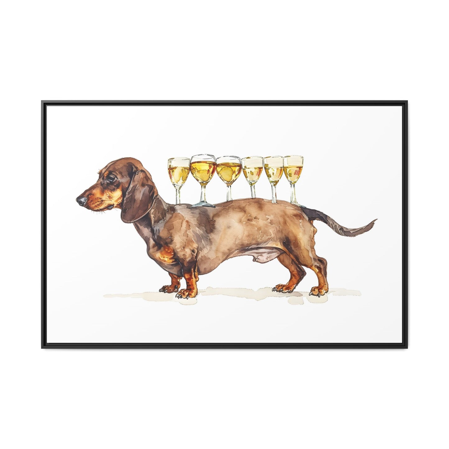 Dachshund Drink Art Print, Framed Wall Decor, Dog Lovers Gift, Pet Lover Decor, Funny Dog Art, Home Bar Decoration