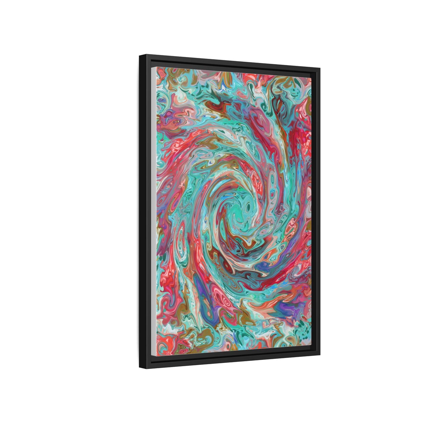 Vibrant Swirl Art Print - Multi-Color Framed Canvas Decor