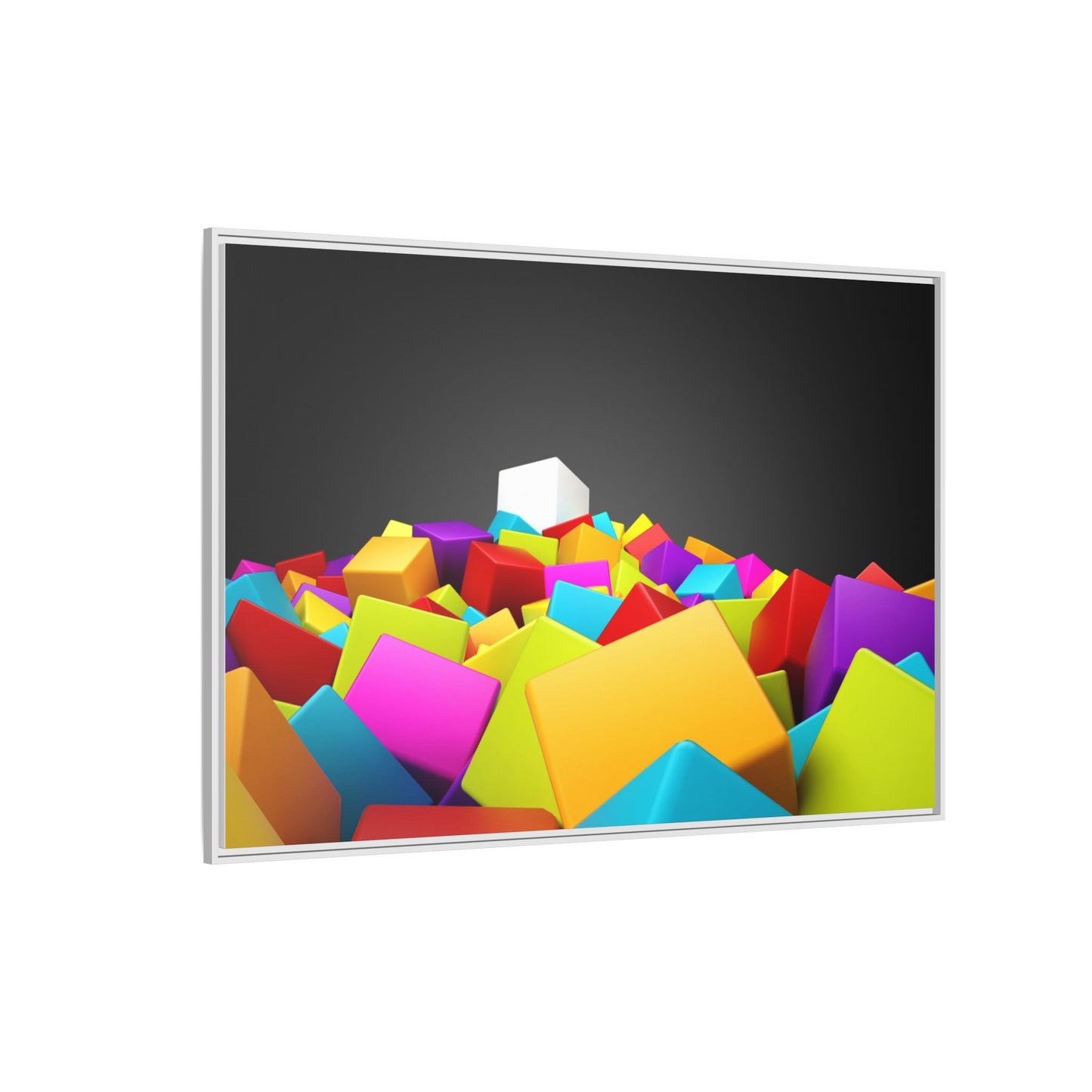Vibrant Multi-Color Framed Canvas Art - Modern Geometric Decor