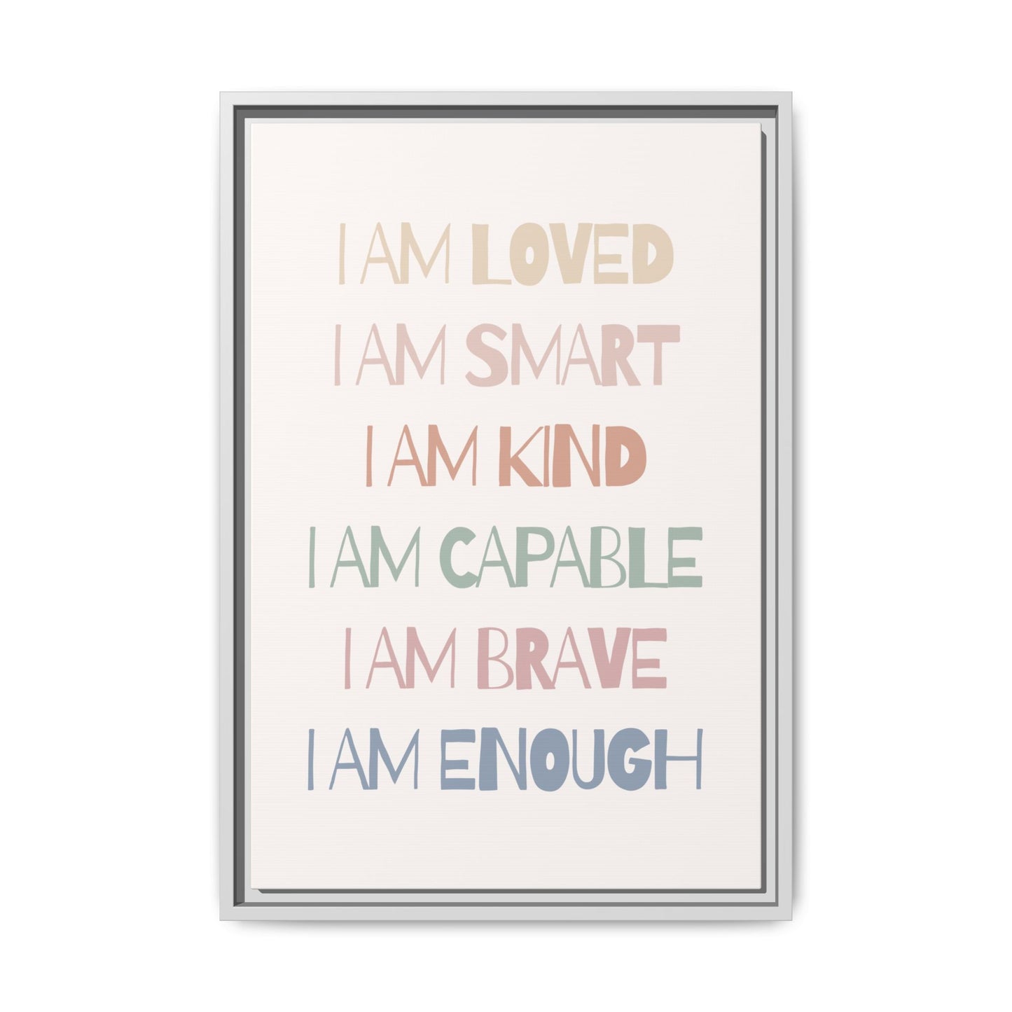Inspirational Wall Art Print, Positive Affirmation Decor, Mindfulness Gift, Motivational Artwork, Home Office Wall Decor, Uplifting Canvas
