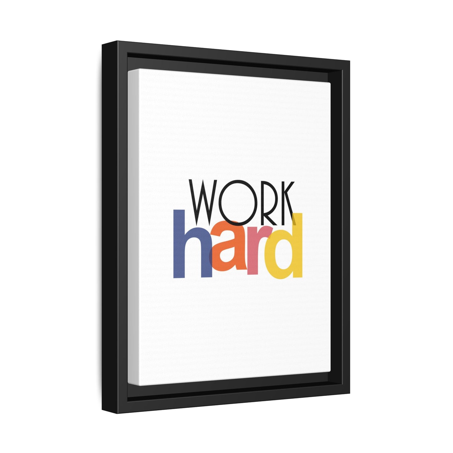 Framed Wall Art: Motivational 'WORK hard' Canvas Print | Office Decor, Gift for Student, Inspirational Wall Decor, Home Office Wall Art