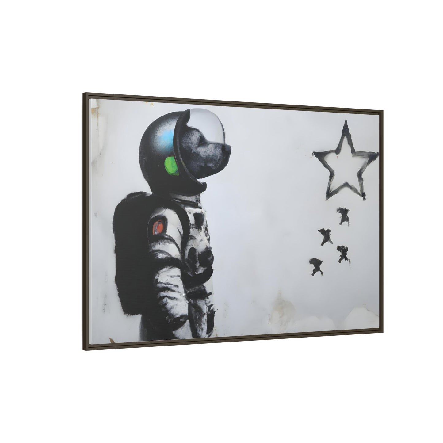 Astronaut Wall Art - Framed Matte Canvas Print for Dreamers and Space Enthusiasts