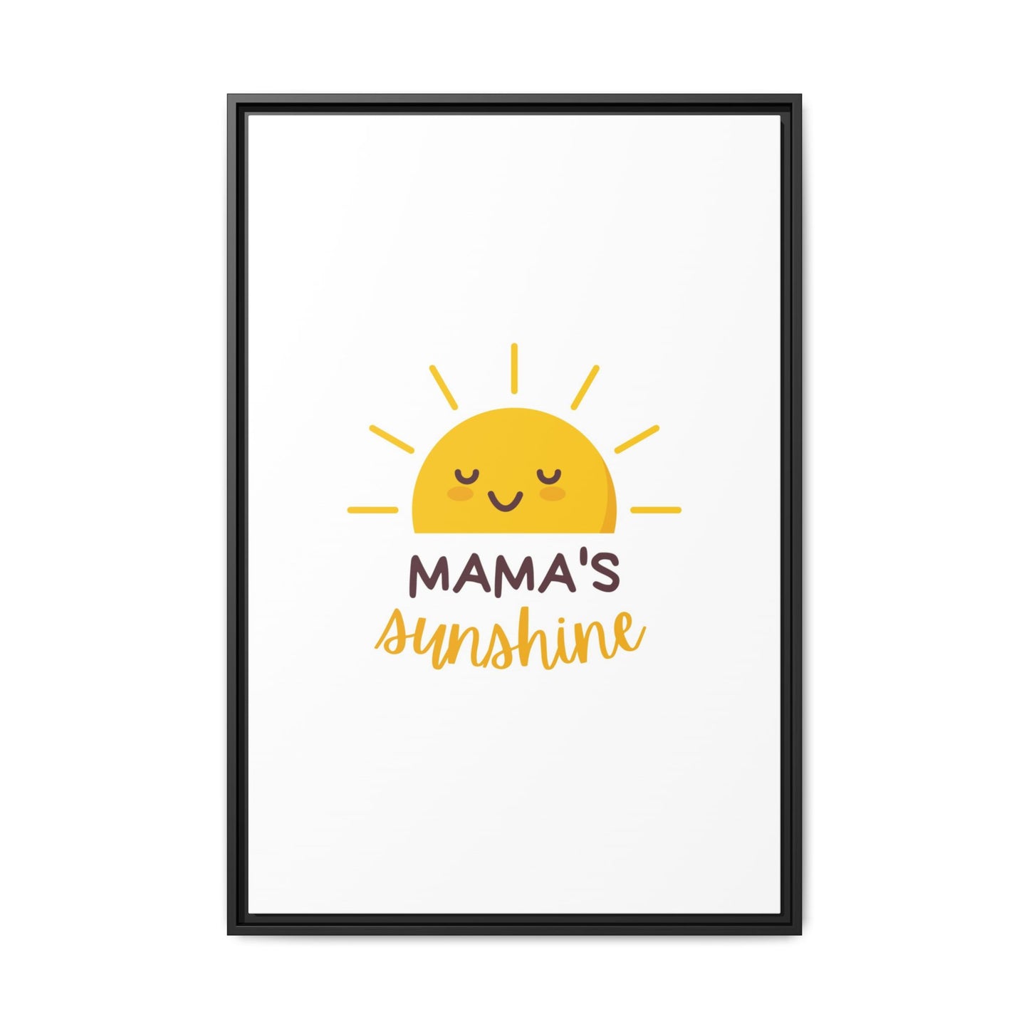 Framed Canvas Art Print, Cheerful Sun Decor for Mother's Day, Kids Room Wall Art, Positive Vibes Poster, Gift for Moms