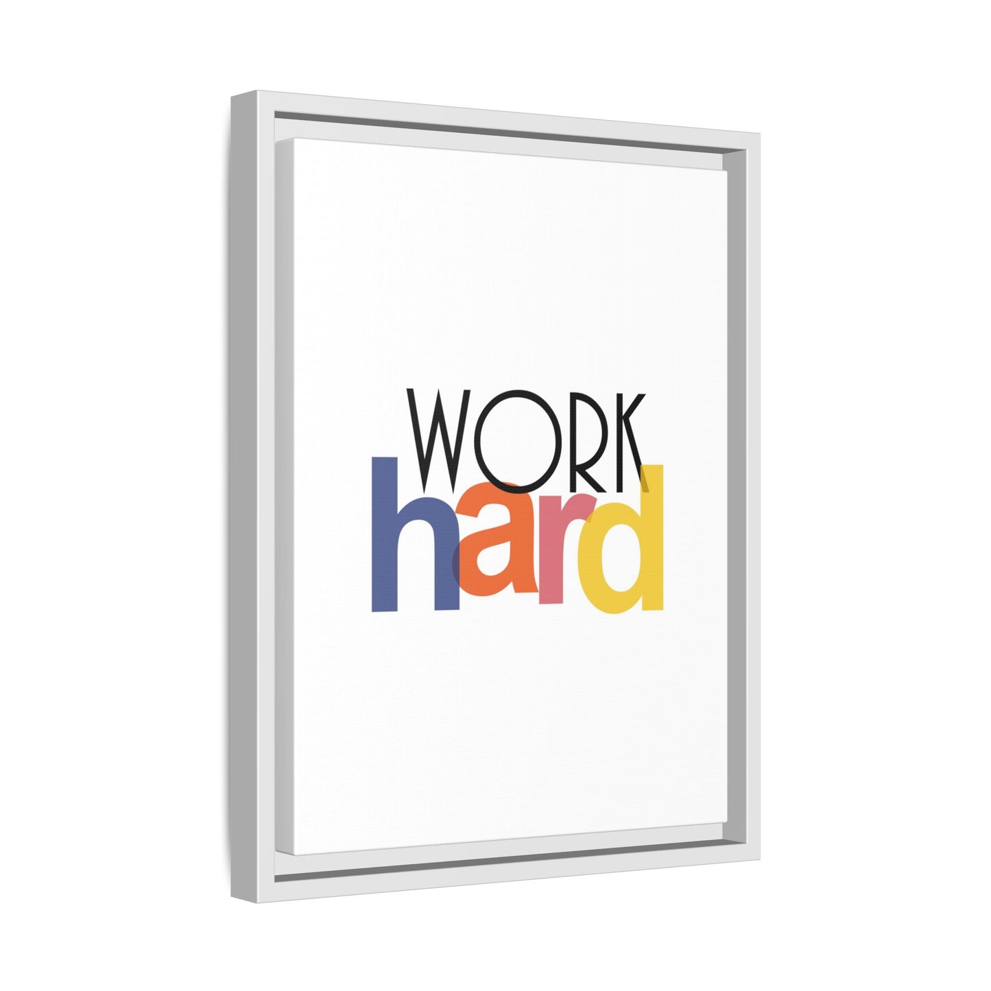 Framed Wall Art: Motivational 'WORK hard' Canvas Print | Office Decor, Gift for Student, Inspirational Wall Decor, Home Office Wall Art