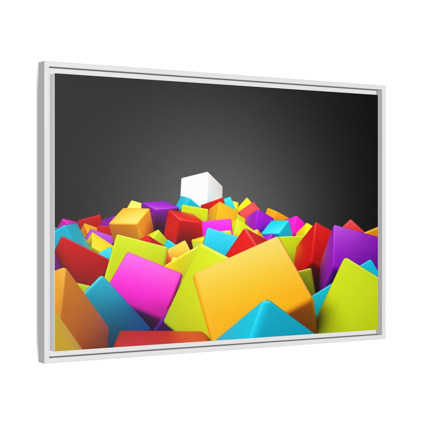 Vibrant Multi-Color Framed Canvas Art - Modern Geometric Decor